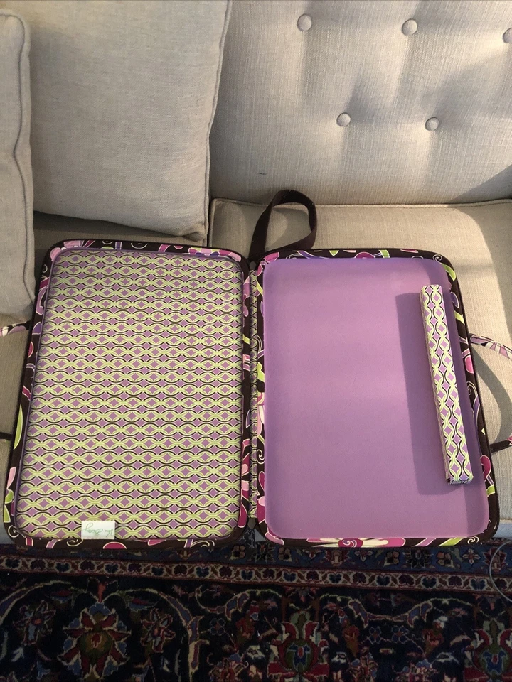 Vera Bradley Purple Punch Laptop Hard Sided Bag With Shoulder Strap - Image 3 of 4