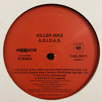 KILLER MIKE - A.D.I.D.A.S. / SCARED STRAIGHT (12'')  2003!!!  RARE!!!  OUTKAST!!!