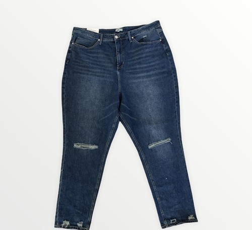 Dark Wash Distressed Mom Jeans Size 