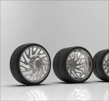 1:64 26” Meteorite Dually Truck Wheel on Low Profile Tire Setup.