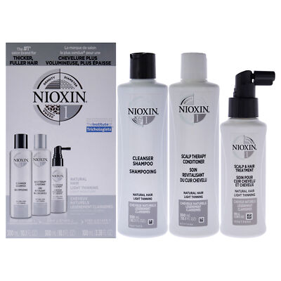 System 1 Kit by Nioxin for Unisex 3 Pc 10.1oz Shampoo, 10.1 oz Conditioner