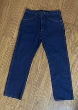 Vintage 80"s - 90's Rustler Jeans Blue Denim Straight Cut NWOT 34"W, 30"L