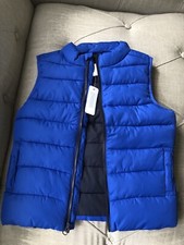 New gymboree boys puffer blue vest jacket sz 5-6 years