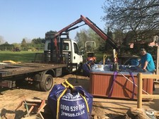 hiab crane hire transport haulage lifting hot tub rsj steel machine plant lathe