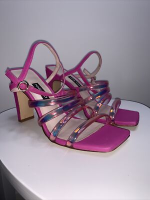 Nine West Laxian Leather Strapped Sandal In Pink Size