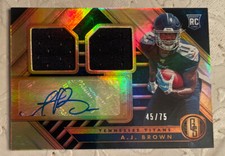 MT- RPA  A.J.BROWN•Titans Panini Gold Standard 45/75  RC AUTO DUAL PATCH RELIC