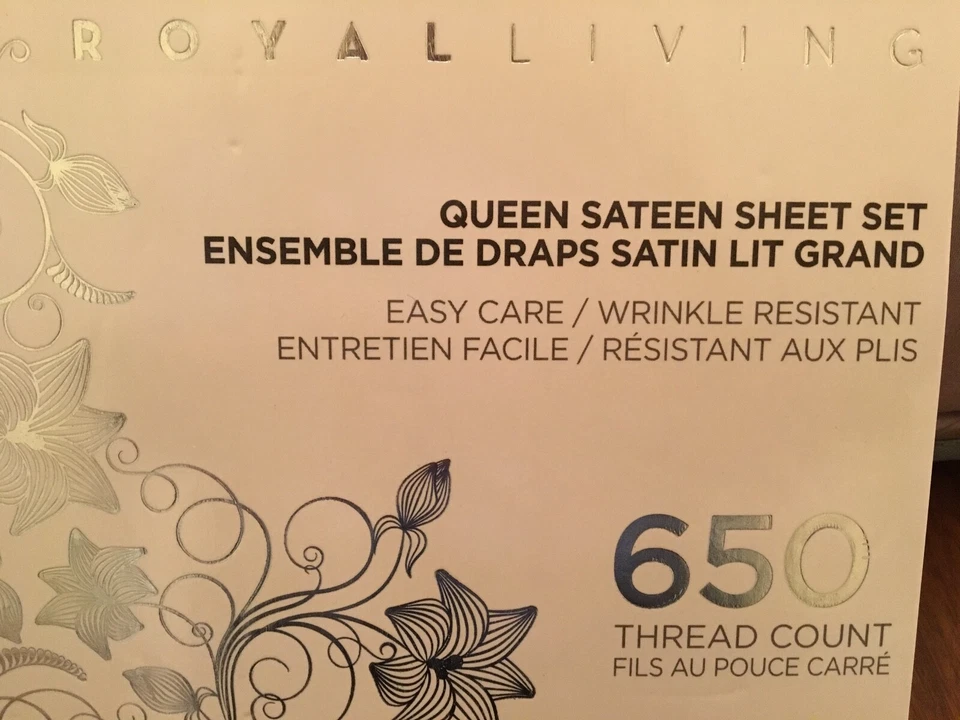 Juego de sábanas Royal Living Queen gris lavanda 650 hilos satén resistente a arrugas Foto 4 de 4