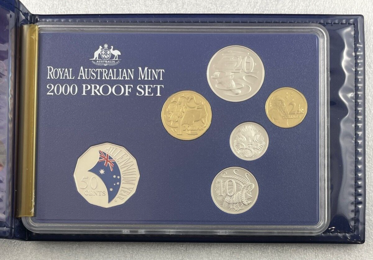 2000 Six Coin Year Proof Set - Royal Australian Mint - Coloured