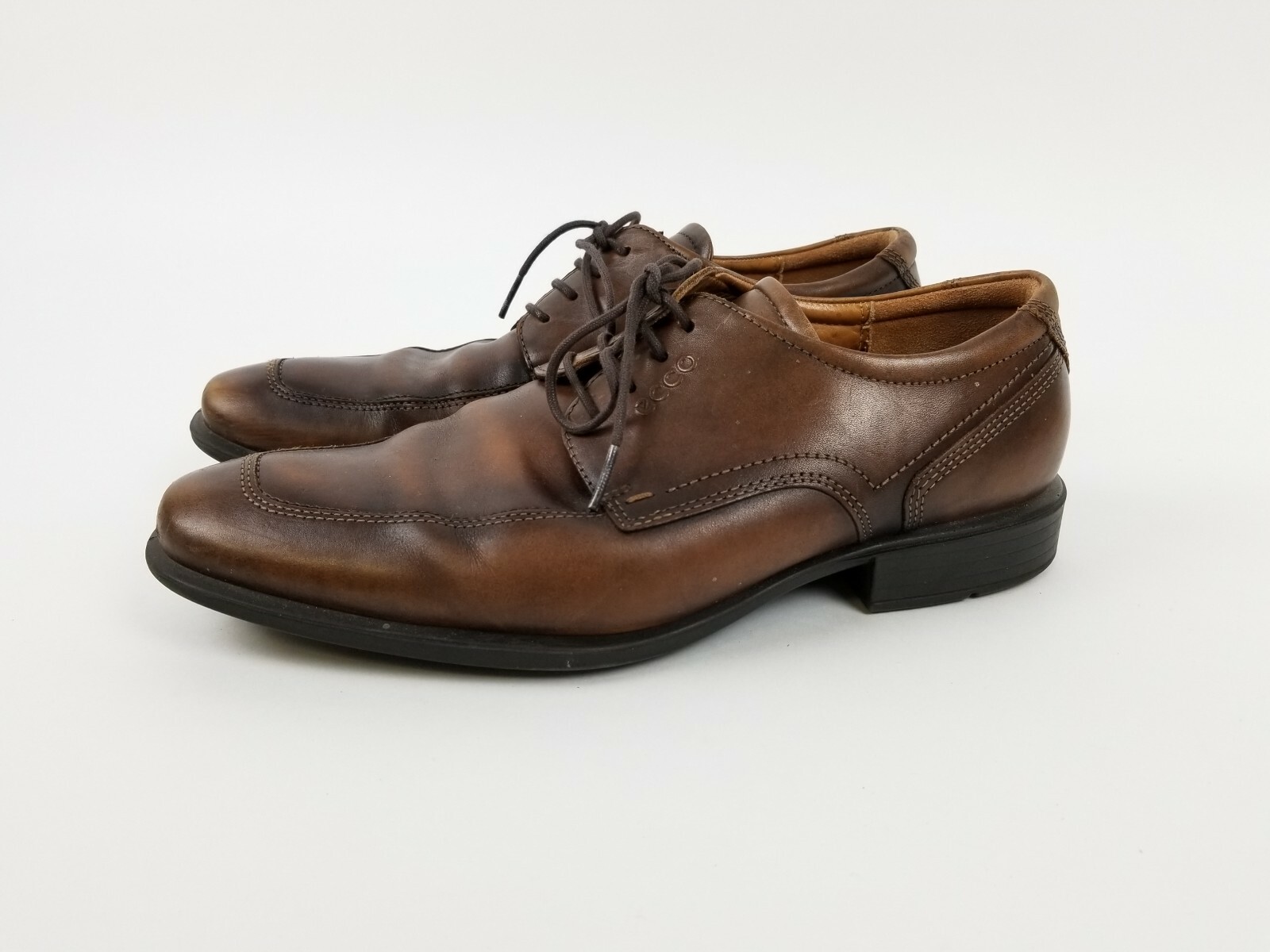 Ecco Brown Oxford Shock Point Shoes Men Size 8.5 Gem