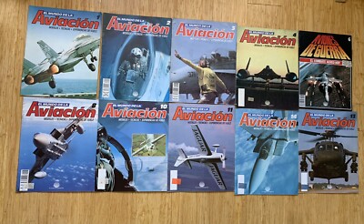 Lot of 10 El Mundo de la Aviacion Revistas Magazines World of Aviation Spanish