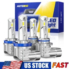 AUTOONE 9005 & H11 H8 LED Headlight Bulb High/Low Beam Super Bright White Kit 4x