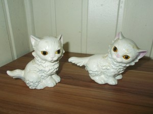 Ancien 2 Petits Chats Blanc En Porcelaine Goebel West Germany G2 Ebay
