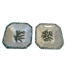 Ceramica Due Torri Basil & Rosemary Design Bowls Set of 2