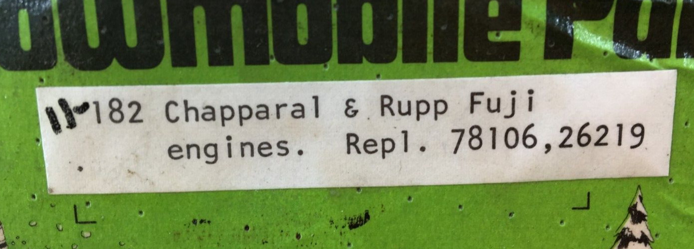 Rupp 26219 Snowmobile With Xenoah Engines Recoil Spring LLP Brand 182