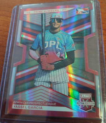 2023 Panini Elite Extra #184 Yassel Garcia Prime Numbers  Red Die Cut #174/200