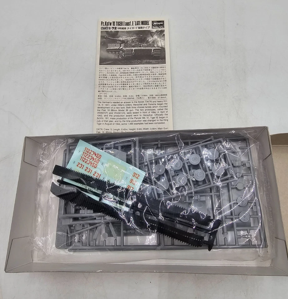 Hasegawa 1/72 Pz. Kpfw VI Tiger I Ausf. E Late Model 31136-NUEVO Foto 3 de 3