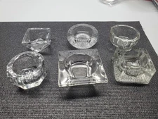 Vintage Glass Salt Cellars Various Size And Style Lot Of 6C