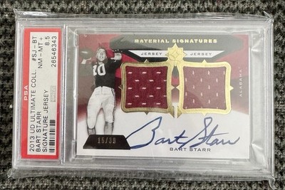 Bart Starr 2013 UD Ultimate Collection Dual Patch Auto #15/30 PSA 8.5 #SJ-BT