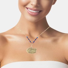 14k Yellow Gold University of Florida Gator UF Logo Charm Necklace Alligator