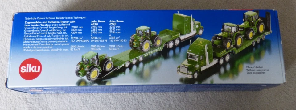 Siku Modell M87 1837 John Deere Tieflader mit 2 Traktoren 6820 & 6920 1:87 OVP - Bild 3 von 4