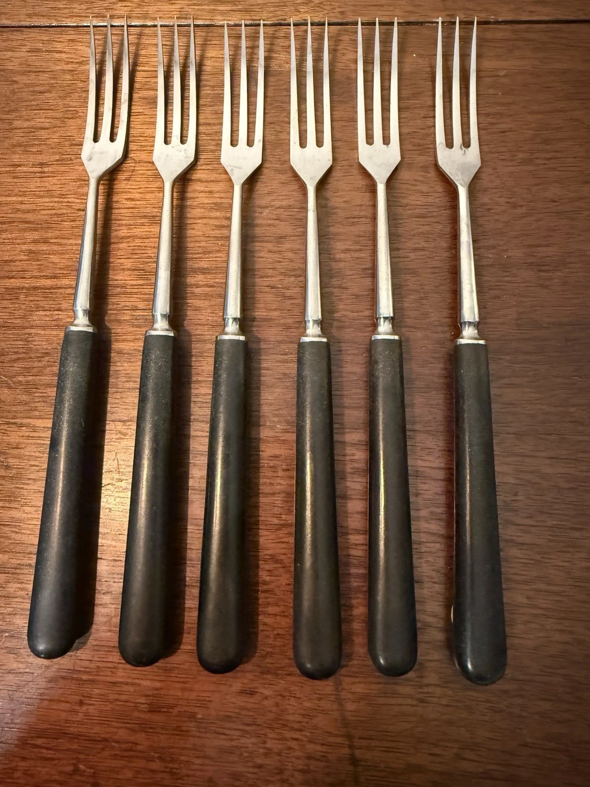 Vintage Inox Fondue Forks Bakelite? Wood? Stainless 9.25" Set of 6
Opens in a new window or tab