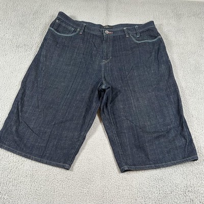 Sean John Men s Denim Bermuda Shorts 42 Blue Relaxed Fit Colorful SJ Logo