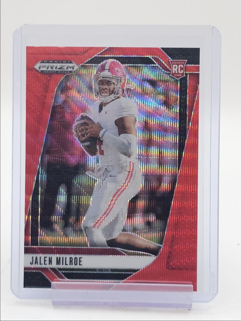 JALEN MILROE 2025 PANINI PRIZM DRAFT ROOKIE RUBY WAVE #5 RC Q5760