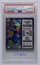 2022 Panini Contenders Optic Malik Willis #129 Black Pulsar Auto /8 PSA 10 Pop 2