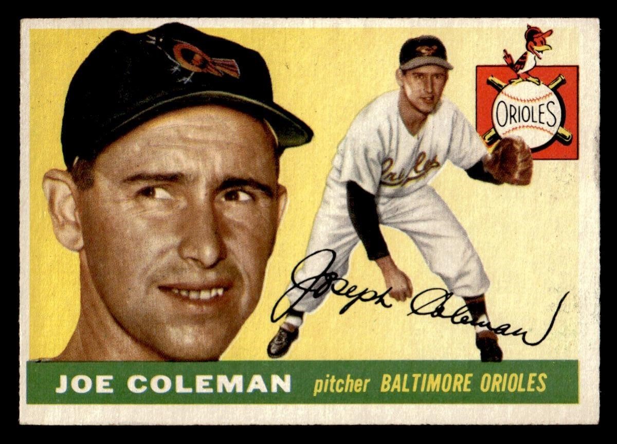 Joe Coleman #162 Baseball Cards 1955 Topps trading card — raw and PSA graded price guide