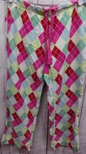Gap Body Womens S/P Pastel Plaid  Length 100% Cotton Sleep Pants Drawstring