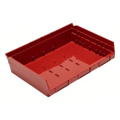 Quantum Storage Systems Qsb118rd Economy Nesting Shelf Bin, Plastic, Red, 4 In