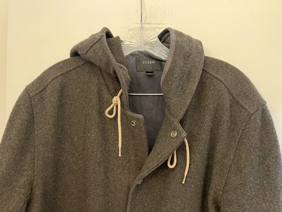 J Crew - 100% Wool 3M Thinsulate Hooded Jacket / Coat, Men's Medium, Excellent - Image 2 of 4