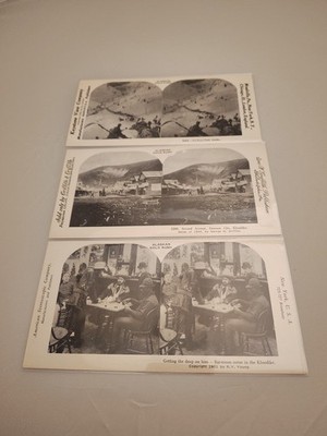 Alaskan Gold Rush Stereoscope Cards Lot | Klondike & Dawson City | Mixed Makers