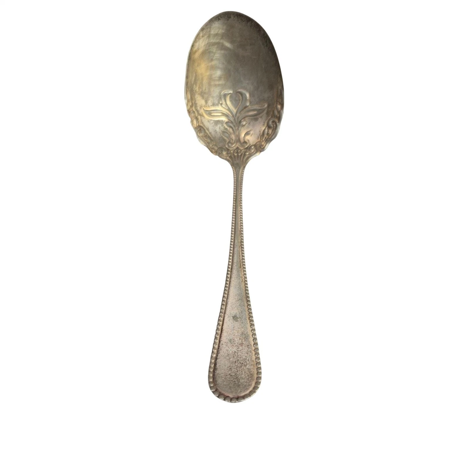 Empire Art Silver Serving Spoon Vintage Floral Repousse Nouveau Silverplate