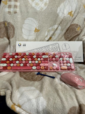 Colorful Computer Keyboard and Mouse Compatable Set for Windows Mixed Pink