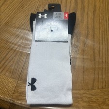 Under Armour, UA Team White Over the Calf Sock  Mens 7-8.5 Women's 6-10
