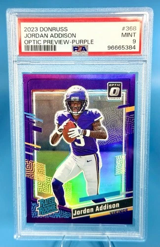 2023 Panini Donruss - Rated Rookie Jordan Addison #368 Optic Preview Purple...