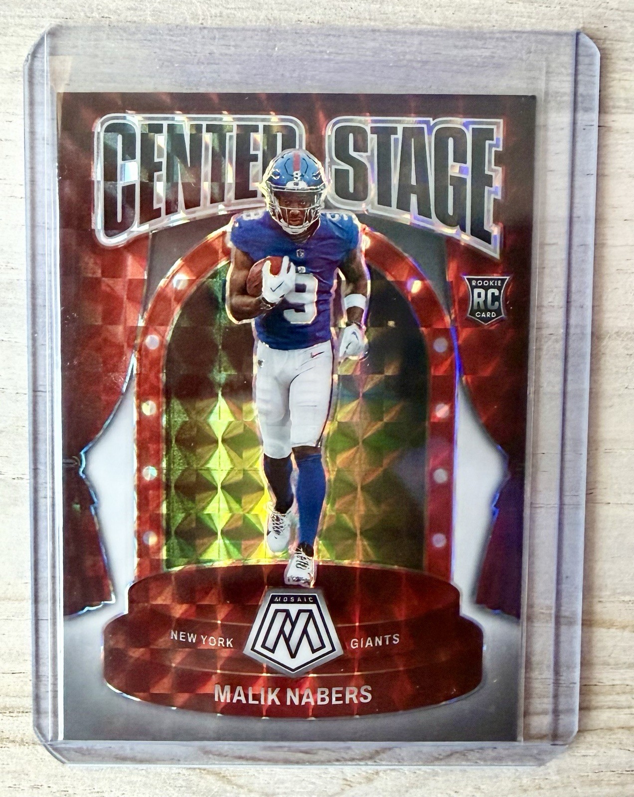 Malik Nabers Panini Mosaic Center Stage #3 White