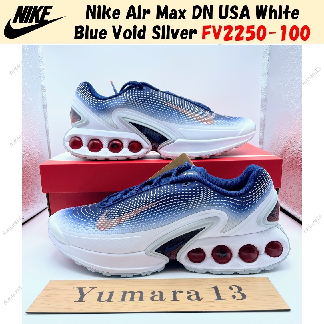 Nike Air Max DN USA White Blue Void Silver FV2250-100 Men's Size