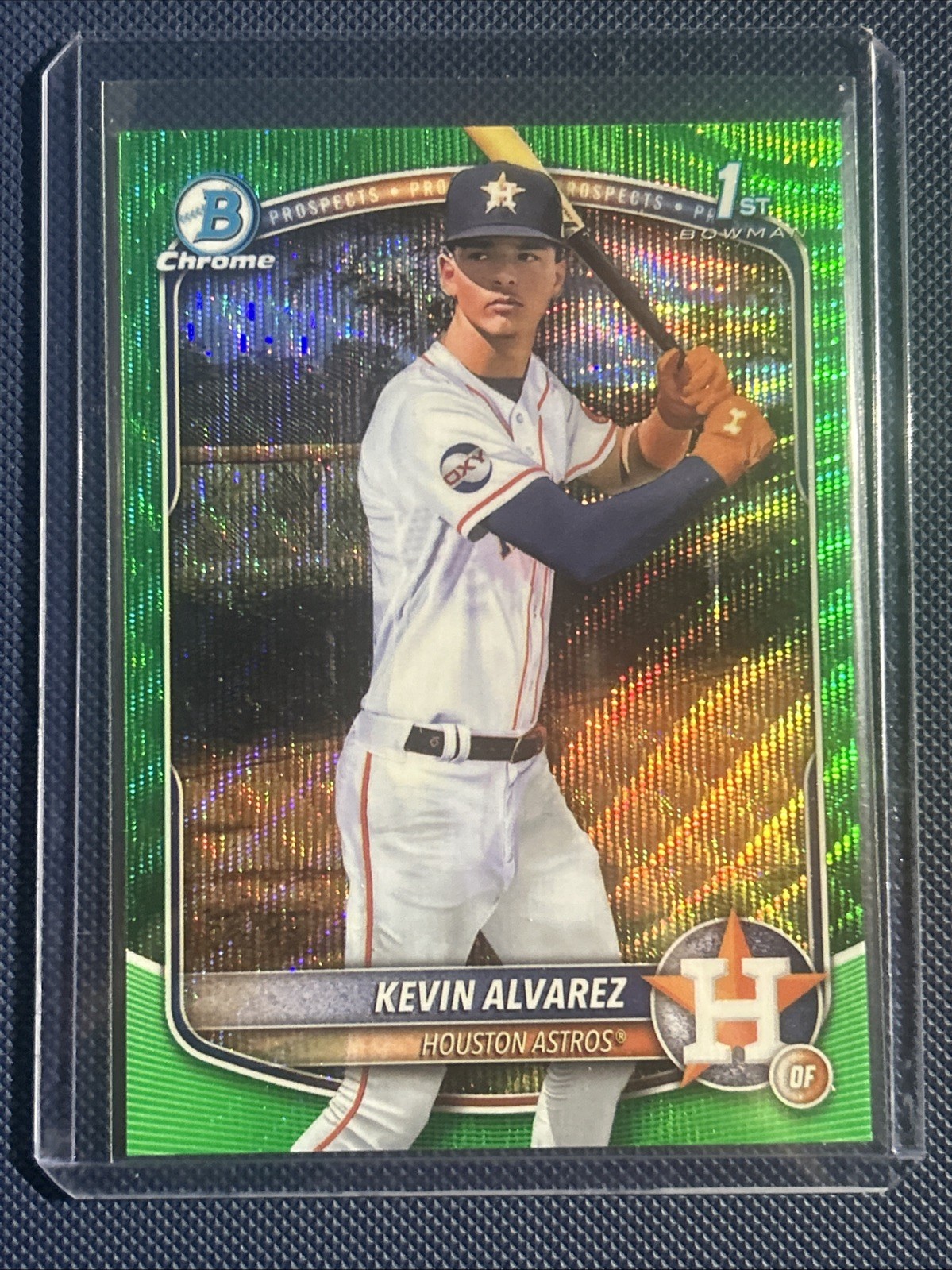 KEVIN ALVAREZ 2025 BOWMAN CHROME 1ST GREEN WAVE REFRACTOR ASTROS /99 Q4440