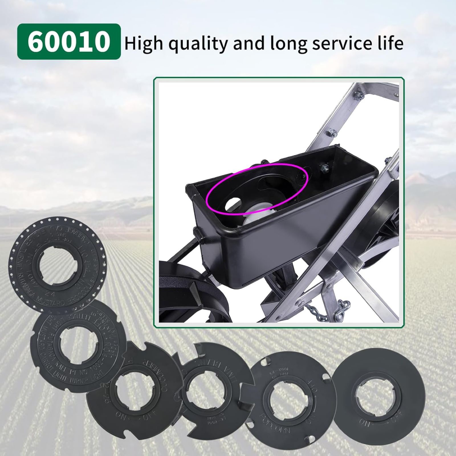 60010 Optional Sowing Plate Set For EarthWay 1001-B Sowing Wide Range of Crops