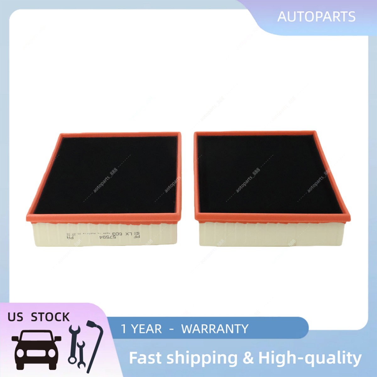 2Pcs Air Filter for Bentley Arnage PF57594PA