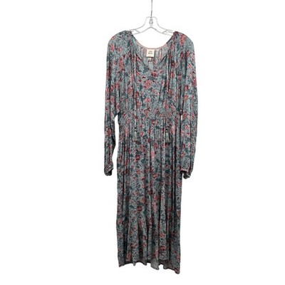 Knox Rose Floral Maxi Dress Long Sleeve Elastic Waist Size Large Tassels | eBay Knox Rose Floral Maxi Dress Long Sleeve Elastic Waist Size Large Tassels | eBay