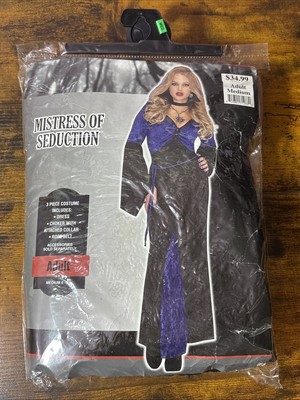 Adult Mistress of Seduction Costume, Medium (6-8), Amscan 841221  Black - NWT