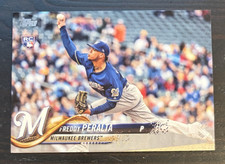 2018 Topps Update FREDDY PERALTA Rookie Card RC #US39 Brewers. rookie card picture