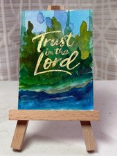 ACEO Original painting, Trust In The Lord, brushwavesstudios, Scripture