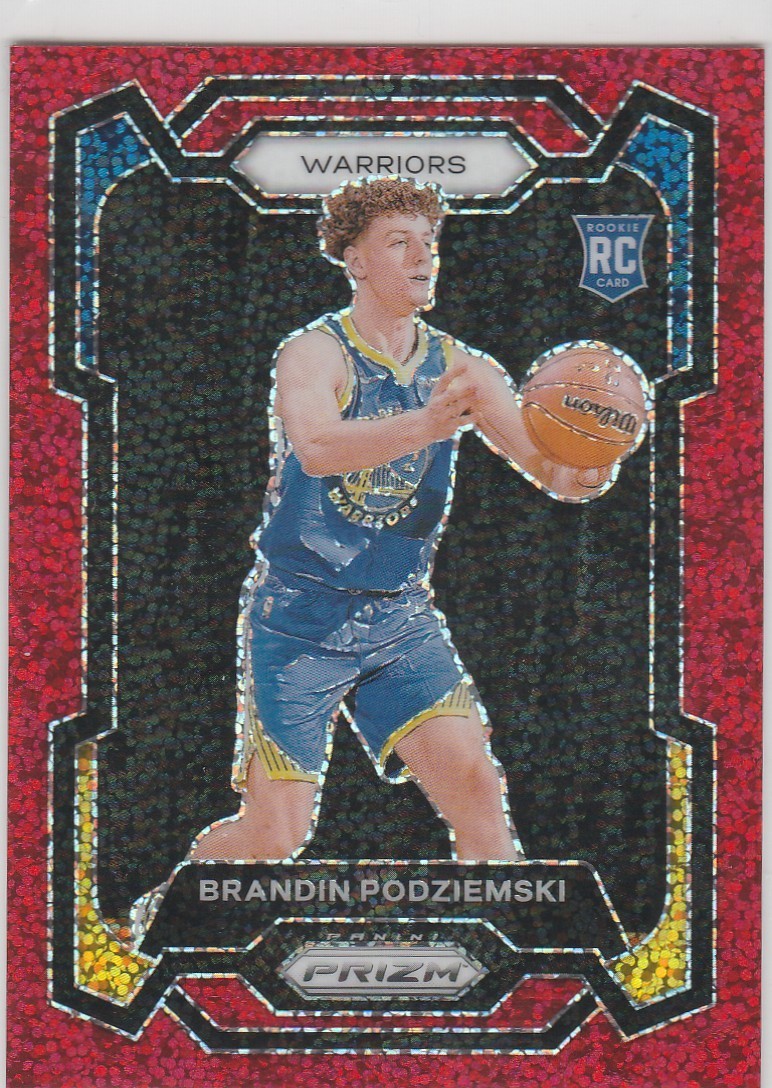 BRANDIN PODZIEMSKI 2023-24 Prizm Red Sparkle RC SP Golden State Warriors #147