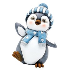 LUSTIGER PINGUIN mit Schal und Mütze Figur Dekoration Winter Deko