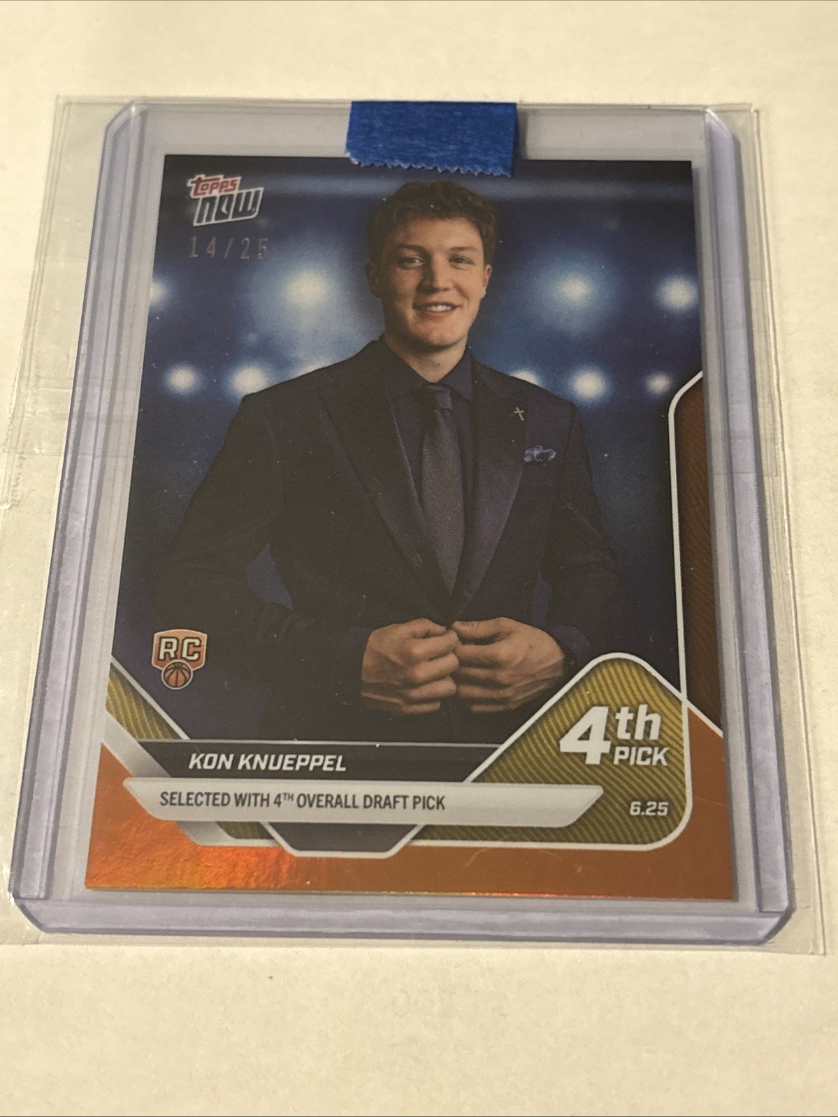 2025 Topps Now KON KNUEPPEL #D4 SSP Orange Foil 14/25 - RC