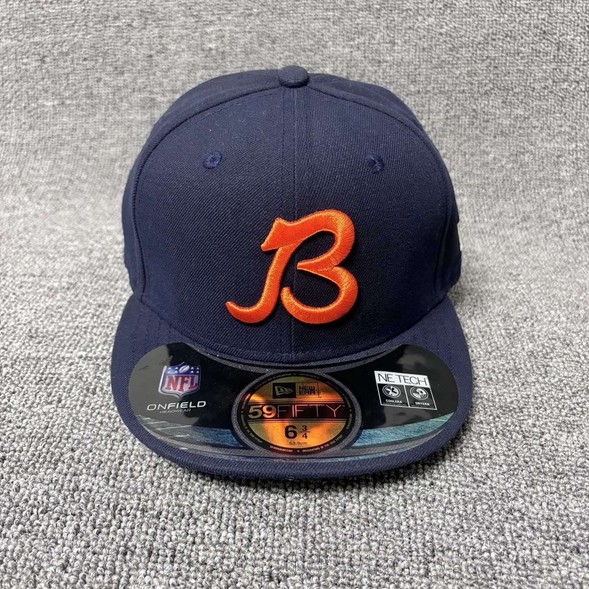 Chicago Bears New Era 59FIFTY Fitted Hat Navy Orange B Logo NFL GSH Size Kids